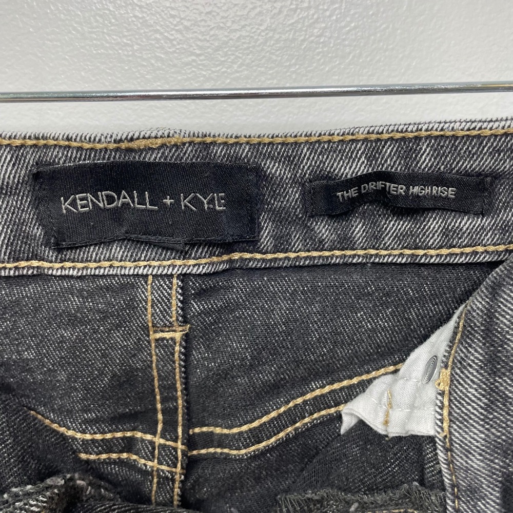 Kendall + Kylie The Drifter High Rise Acid Wash Black Denim Shorts 0/24 Cowgirl - Picture 5 of 12